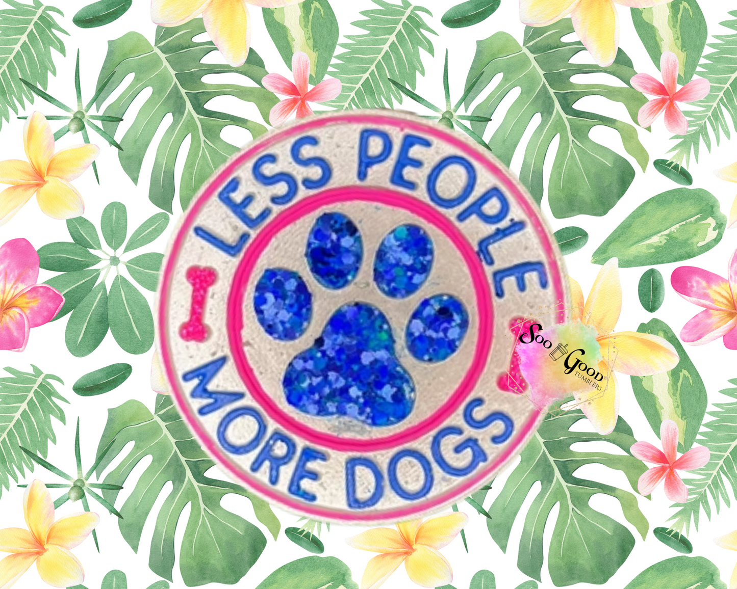 Less People More Dogs Blinged Car Freshie