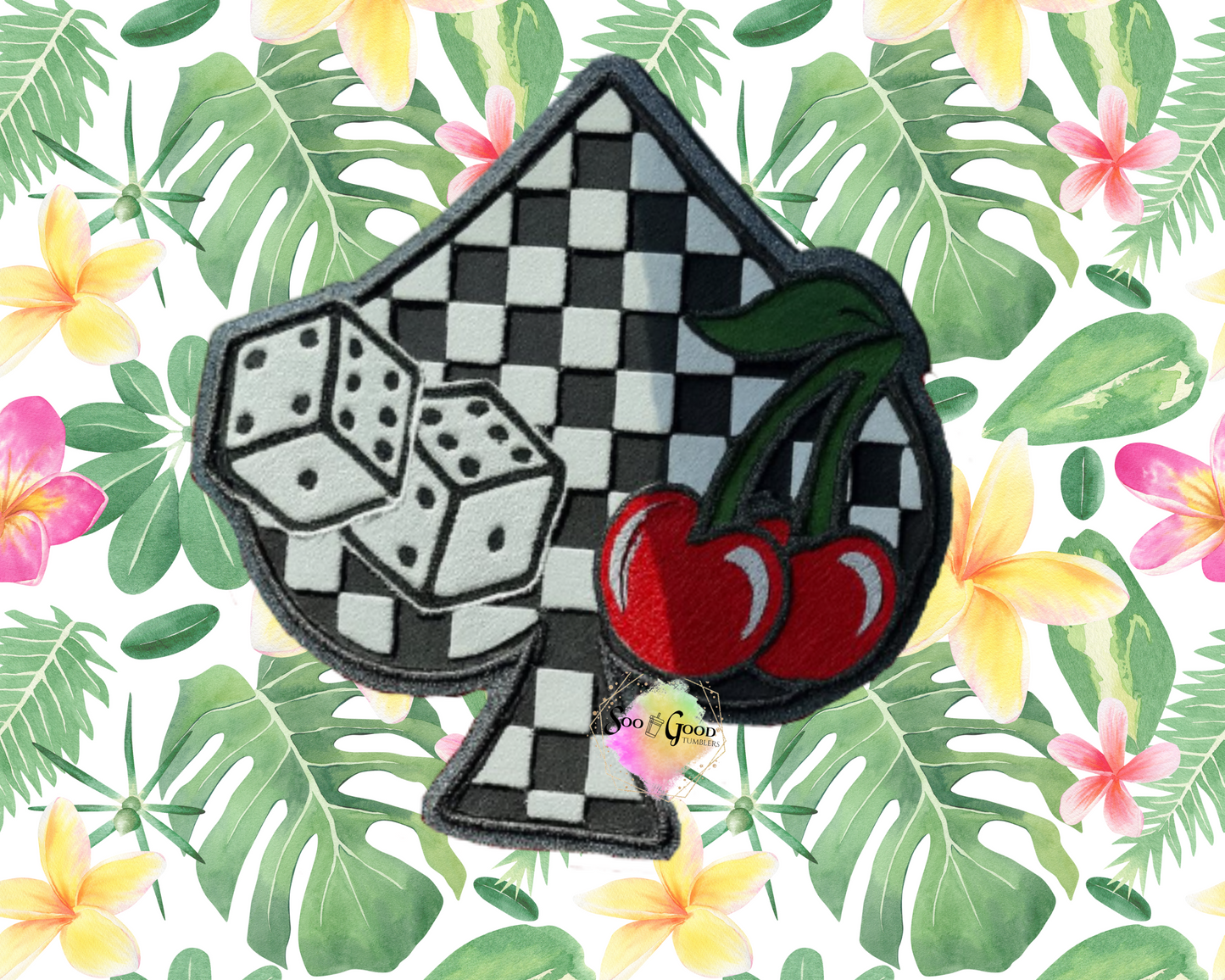 Spade, Cherries and Dice Blinged Car Freshie