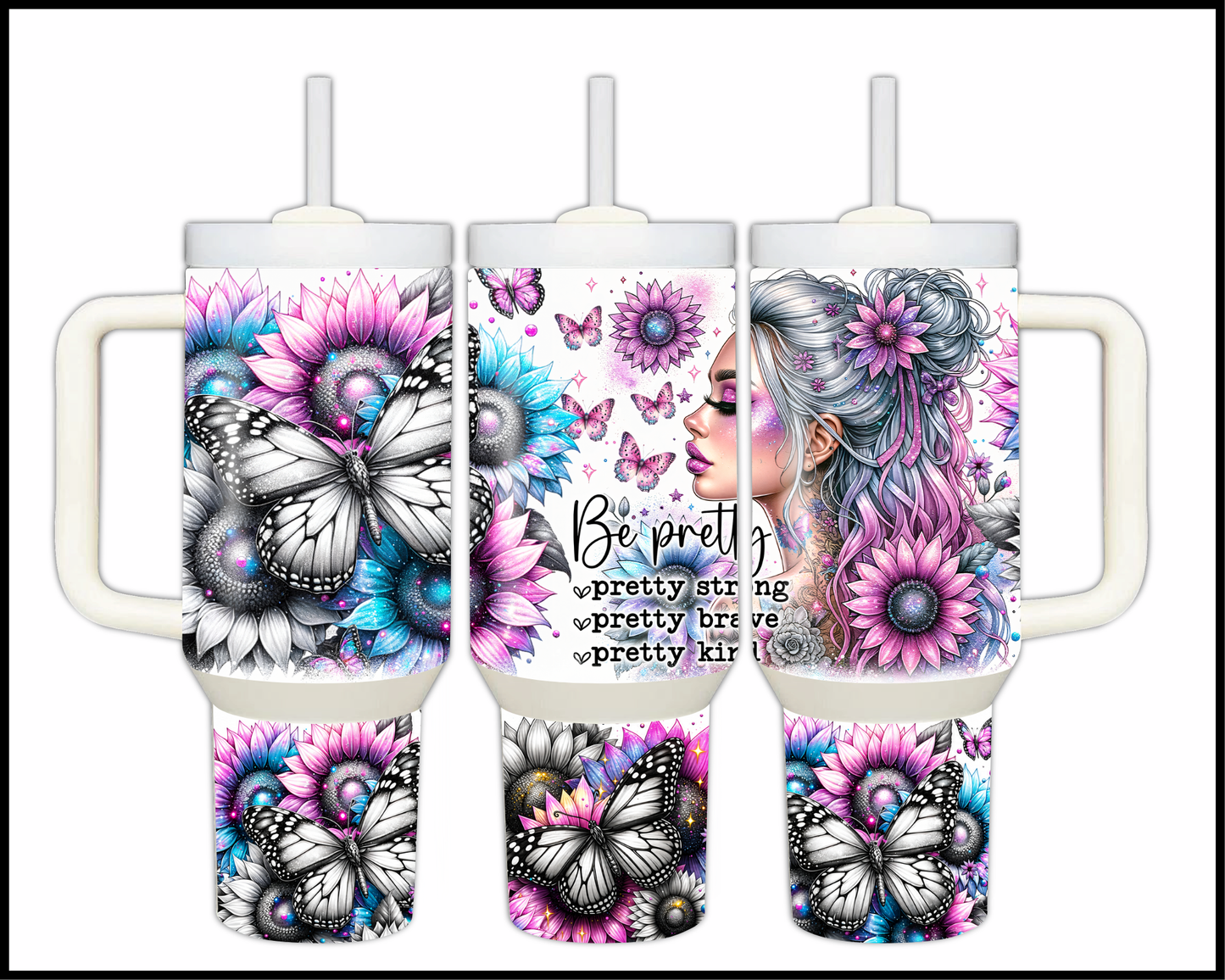 Be Pretty Stainless Steel Big 40oz Tumbler (046)