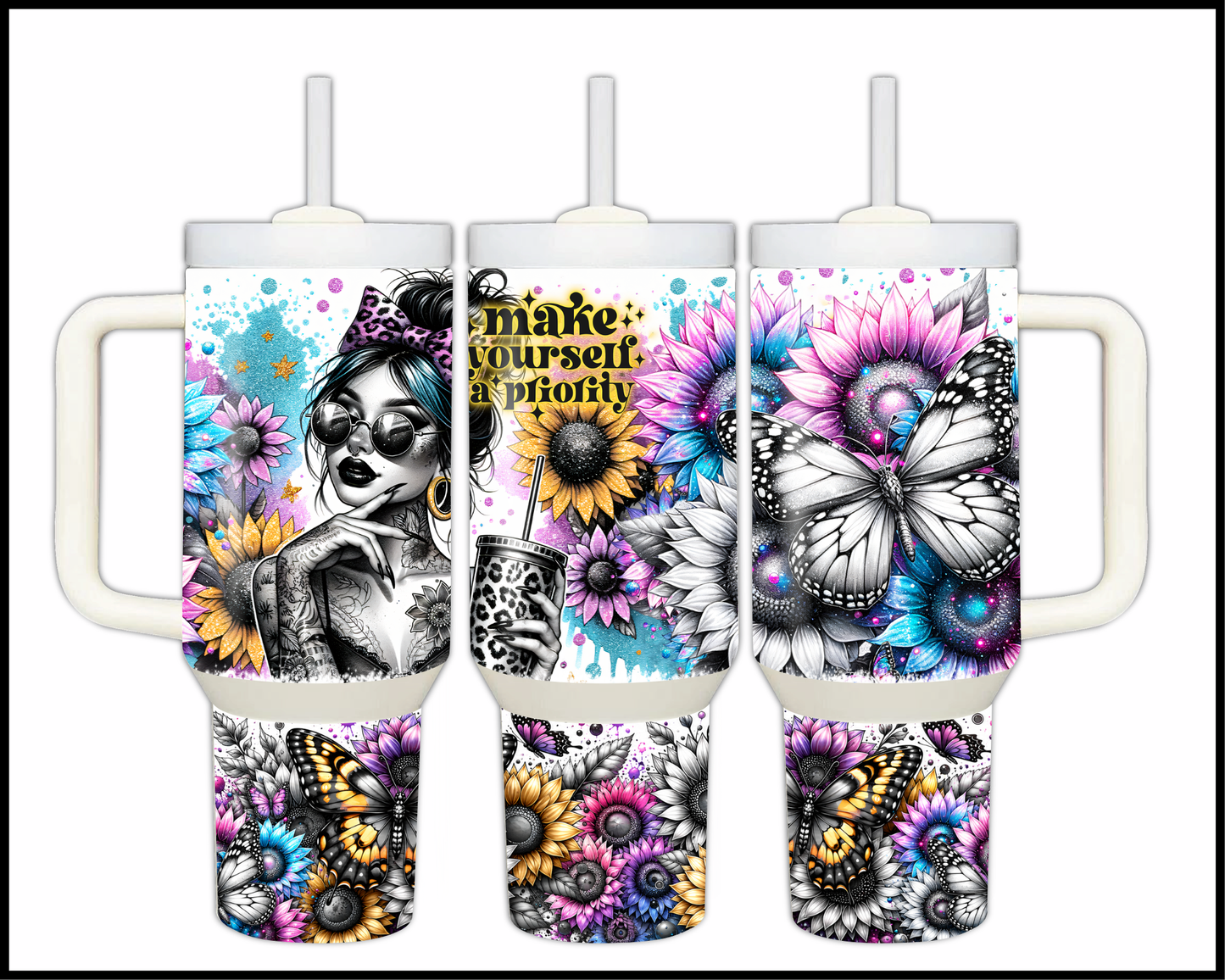 Make Yourself A Priority Stainless Steel Big 40oz Tumbler (048)