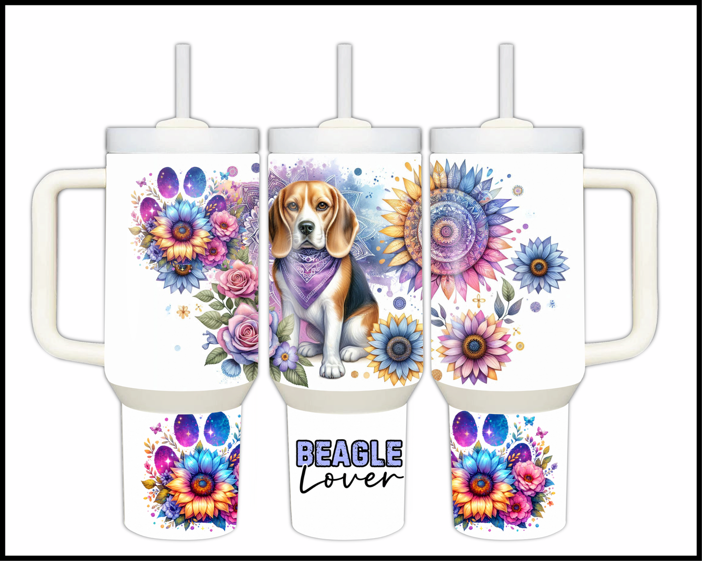 Beagle Lover Stainless Steel Big 40oz Tumbler (065)