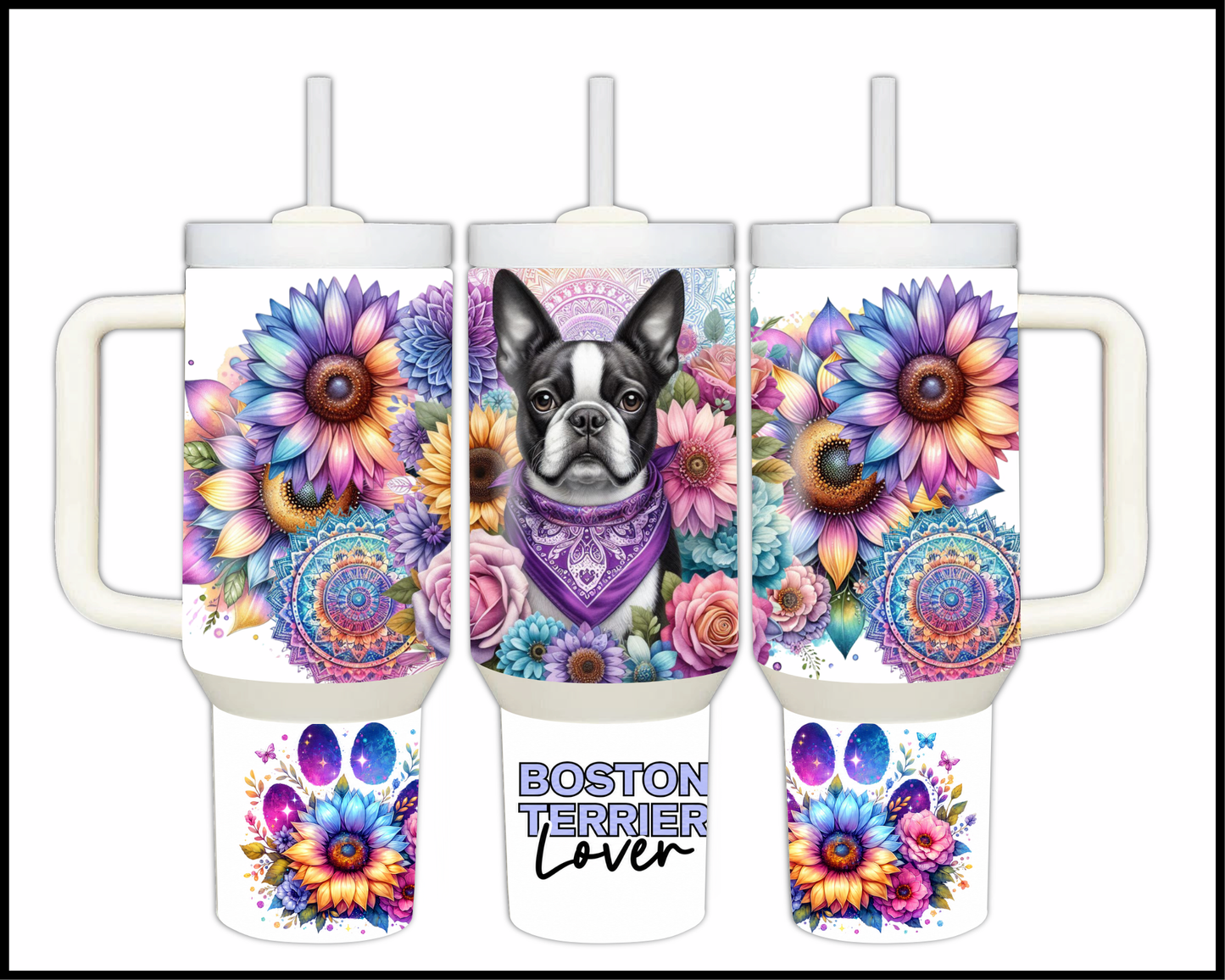 Boston Terrier Lover Stainless Steel Big 40oz Tumbler (066)
