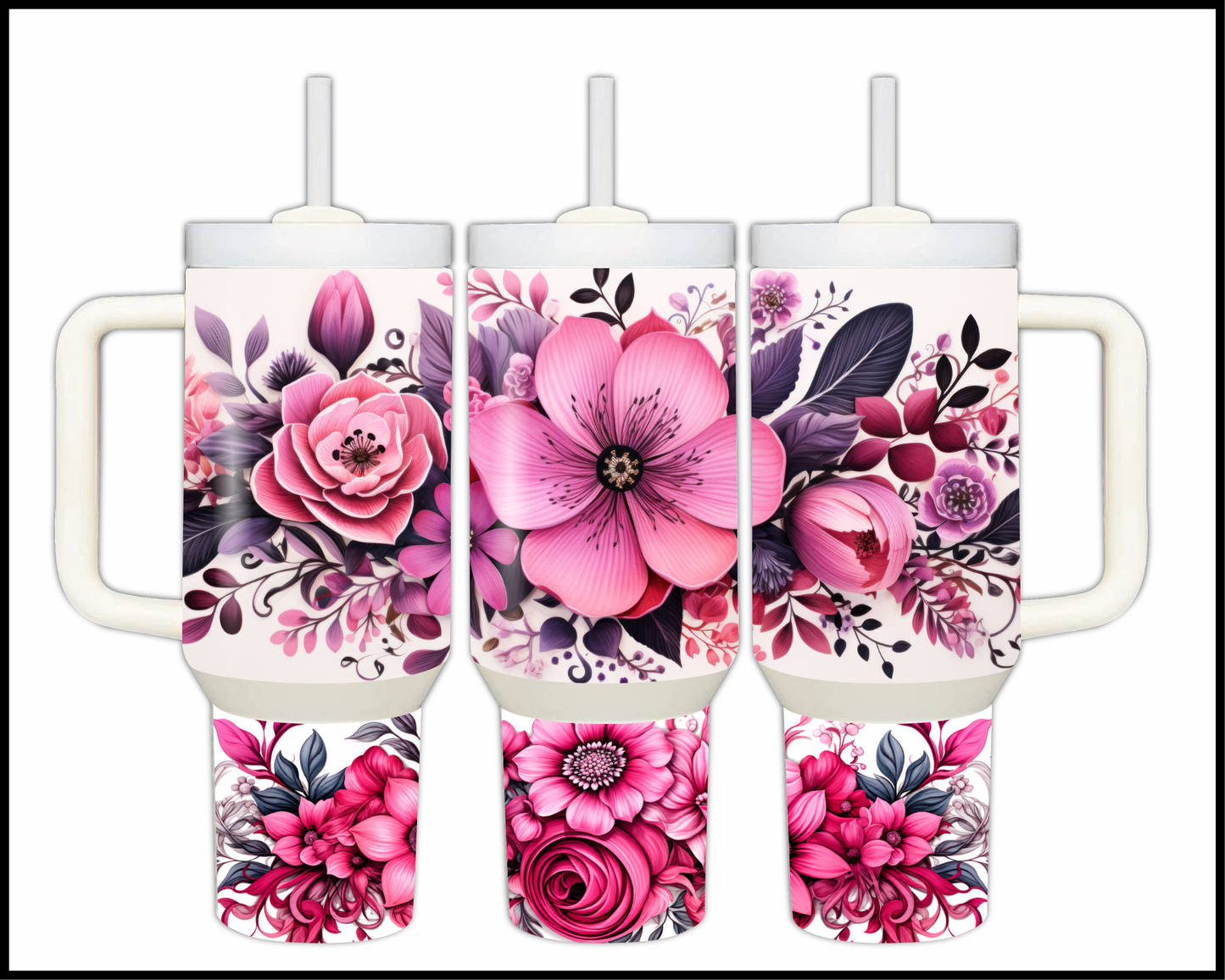 Dreamy Plum Blossom Stainless Steel Big 40oz Tumbler (142)