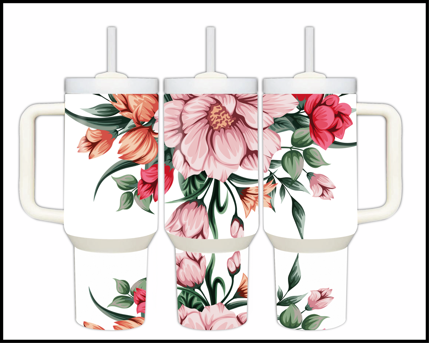 Dreamy Rosewood Meadow Stainless Steel Big 40oz Tumbler (153)
