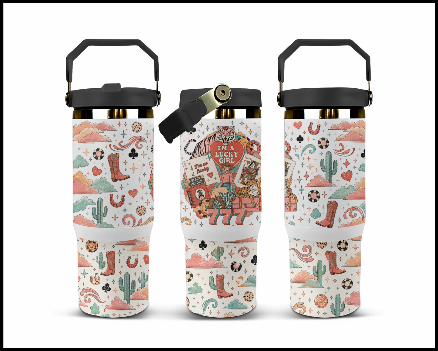 I'm A Lucky Girl Big Guzzler Stainless Steel Tumbler (1191)