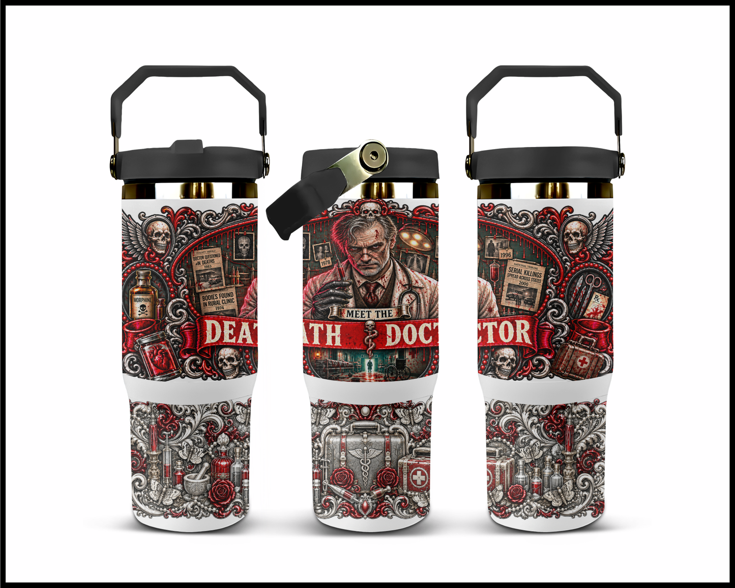 Sinister Sips - Harold Shipman (The Doctor of Death) Big Guzzler Stainless Steel Tumbler (1104)
