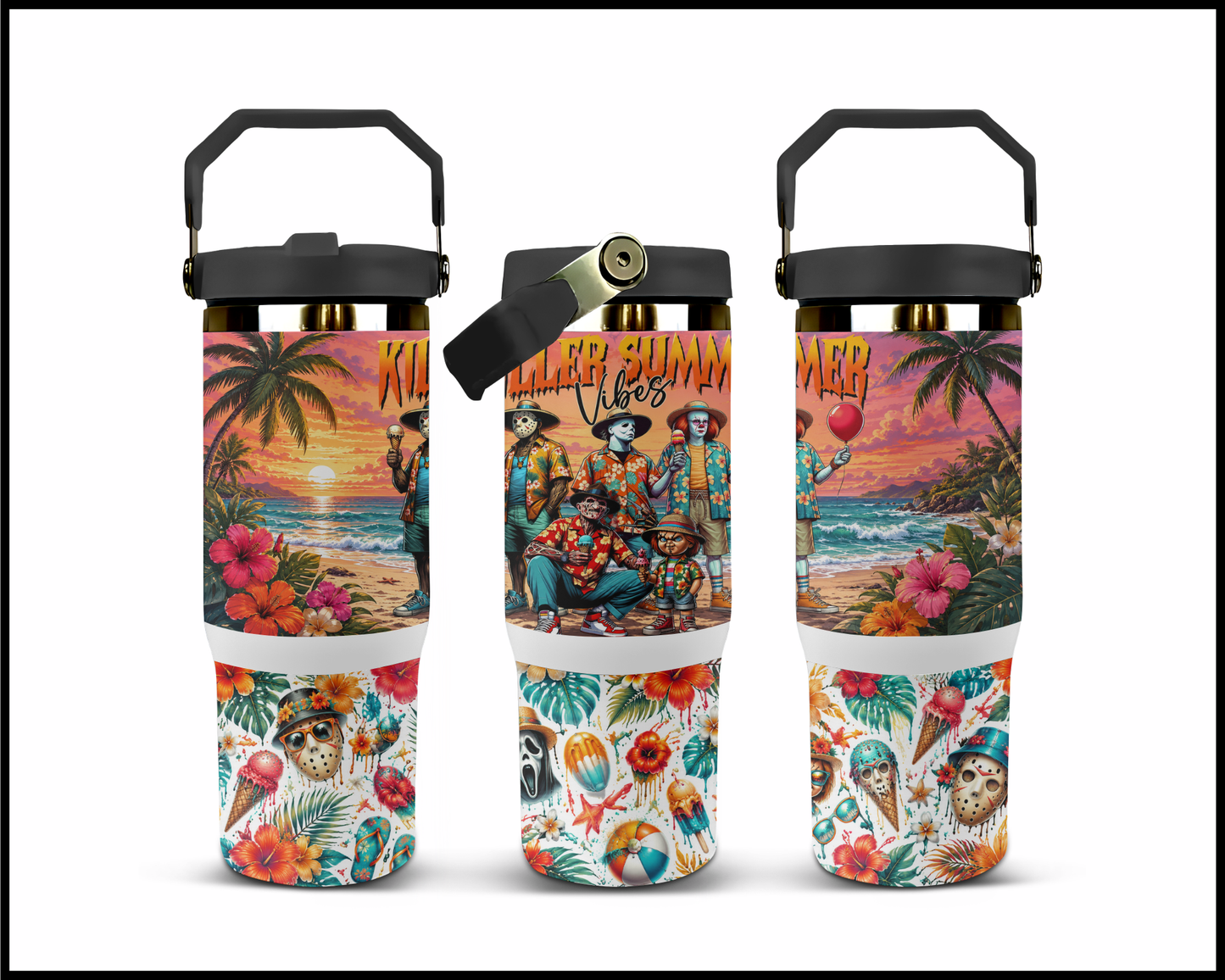 Killer Summer Vibes Big Guzzler Stainless Steel Tumbler (1112)