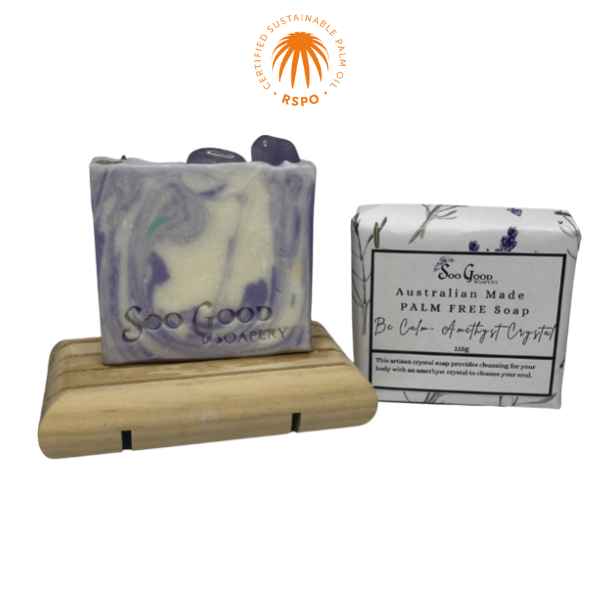 Be Calm Lavender Amethyst Tumbled Artisan Soap