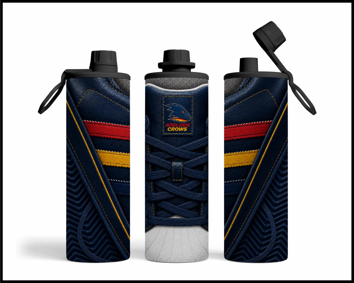 Stainless Steel Tumbler - Adelaide Crows Side-Stripe Shoe Inspired