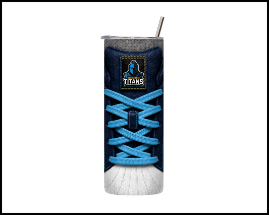 Stainless Steel Tumbler - Gold Coast Titans Side-stripe Shoe Inspired