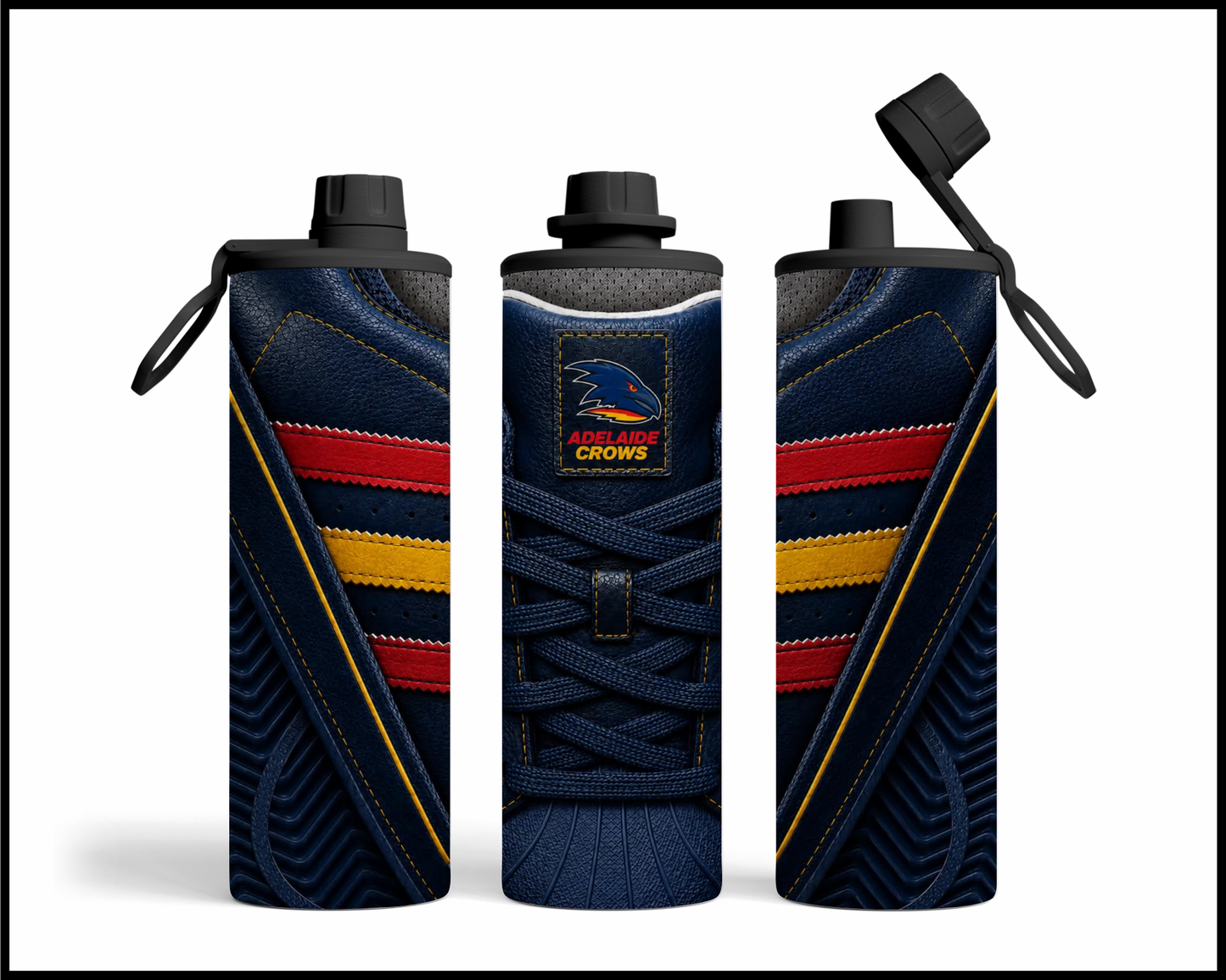 Stainless Steel Tumbler - Adelaide Crows Side-Stripe Shoe Inspired