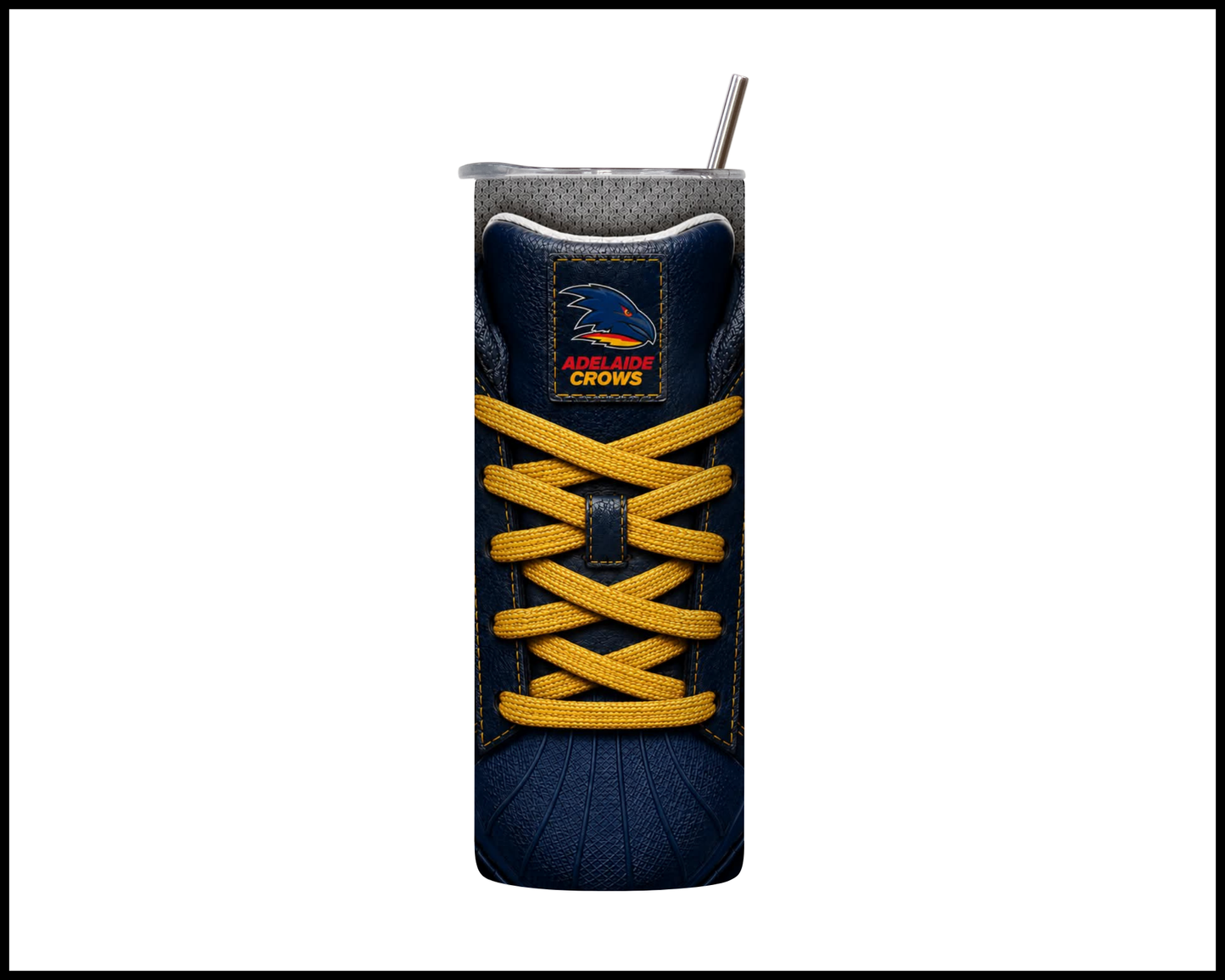 Stainless Steel Tumbler - Adelaide Crows Side-Stripe Shoe Inspired