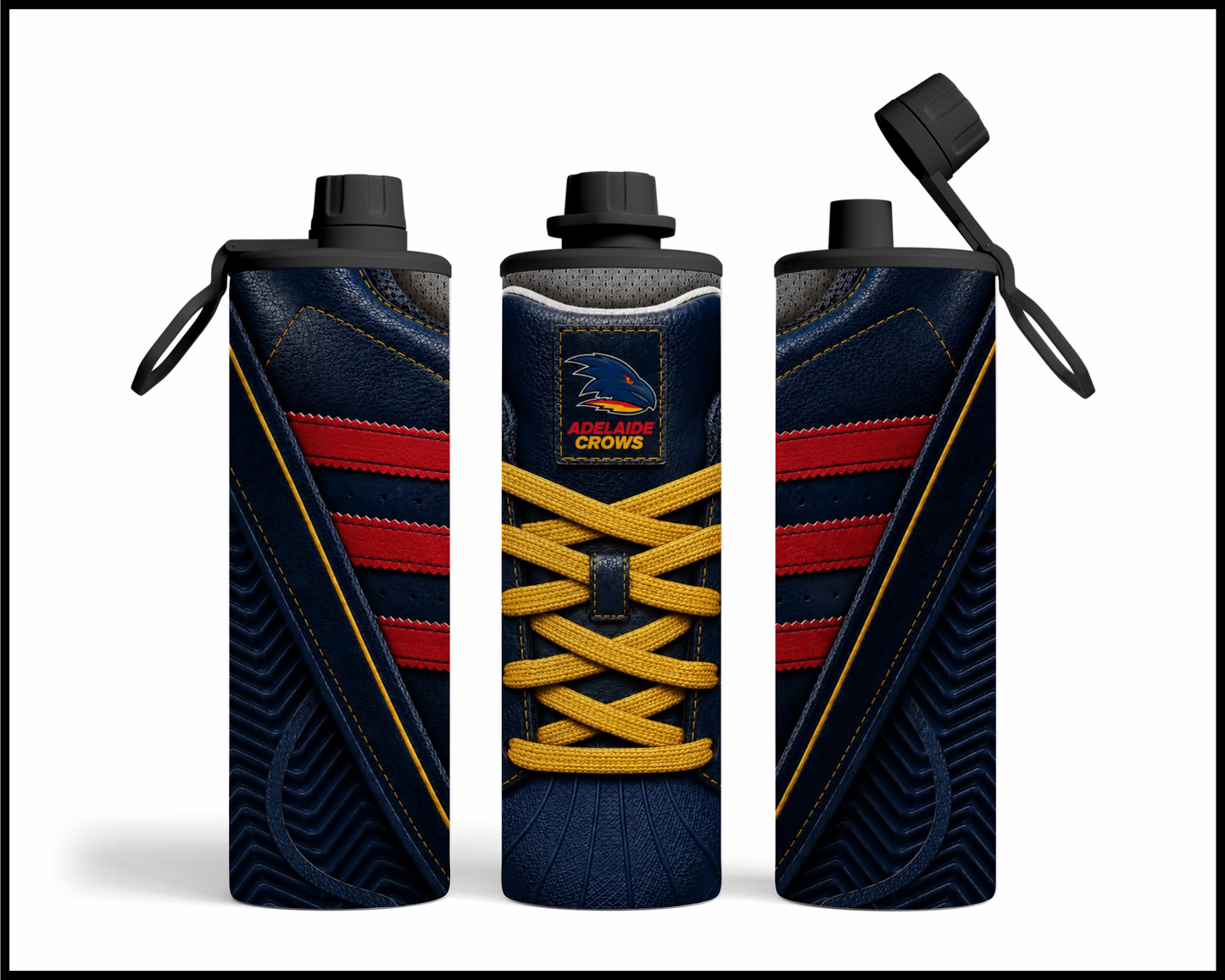 Stainless Steel Tumbler - Adelaide Crows Side-Stripe Shoe Inspired