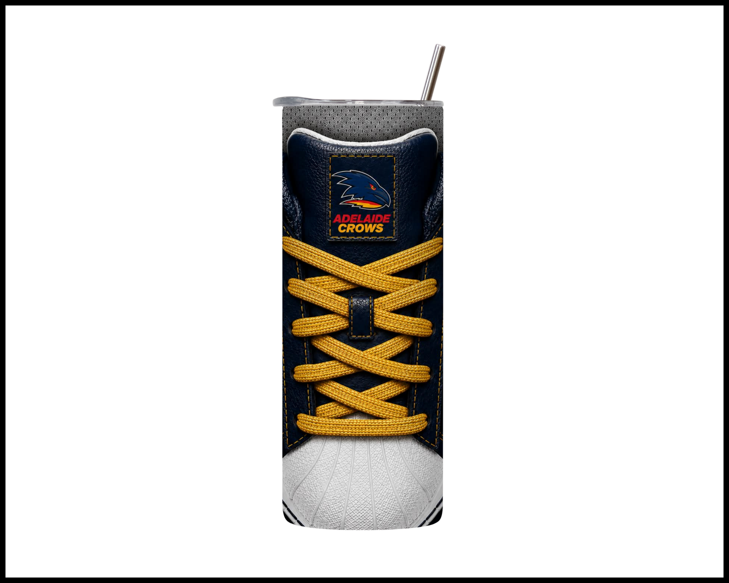 Stainless Steel Tumbler - Adelaide Crows Side-Stripe Shoe Inspired