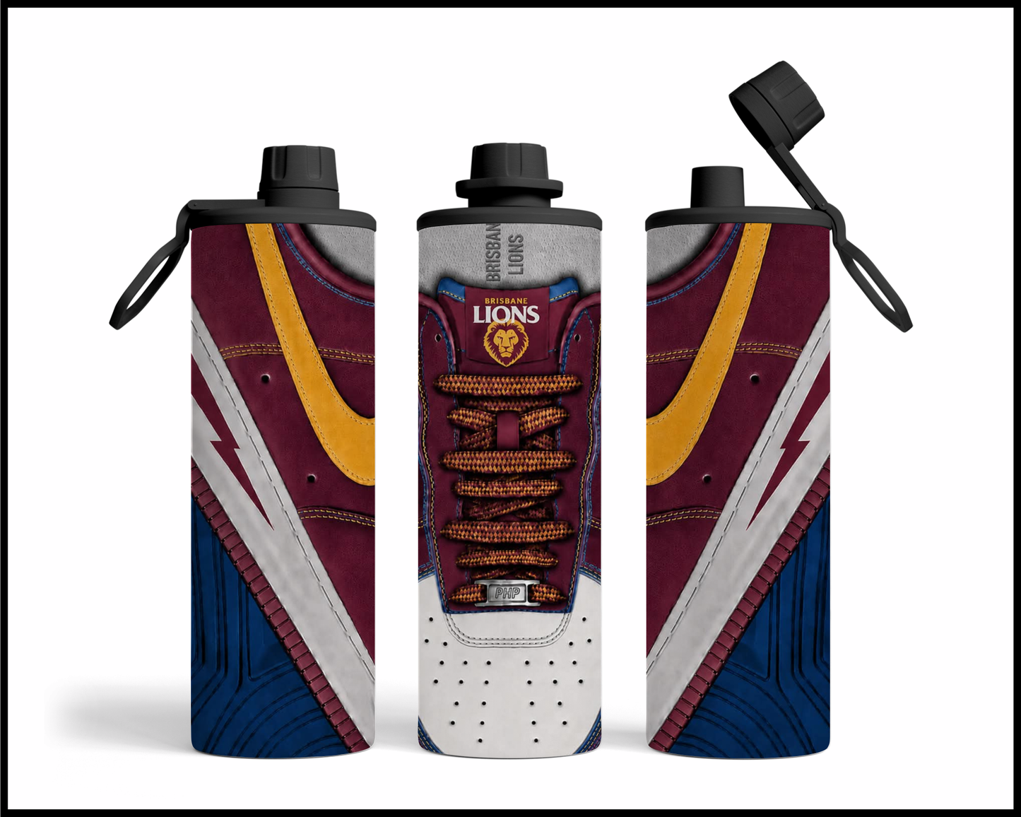 Stainless Steel Tumbler - Brisbane Lions Shoe Inspired 004