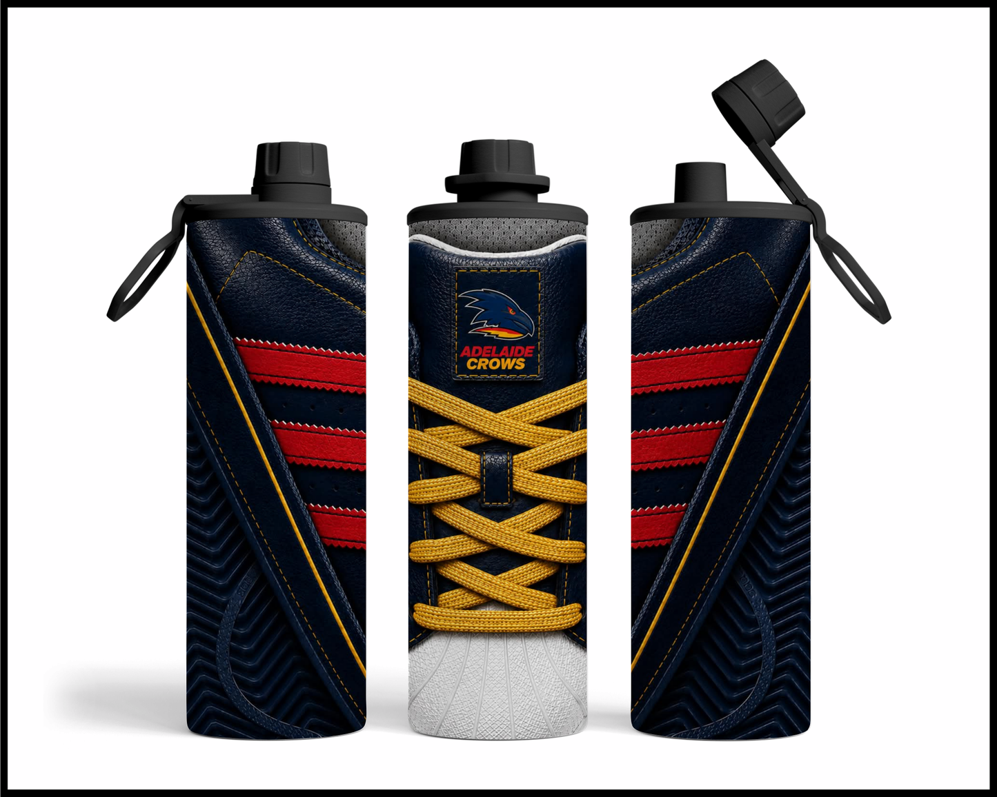 Stainless Steel Tumbler - Adelaide Crows Side-Stripe Shoe Inspired