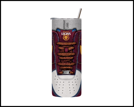 Stainless Steel Tumbler - Brisbane Lions Shoe Inspired 004