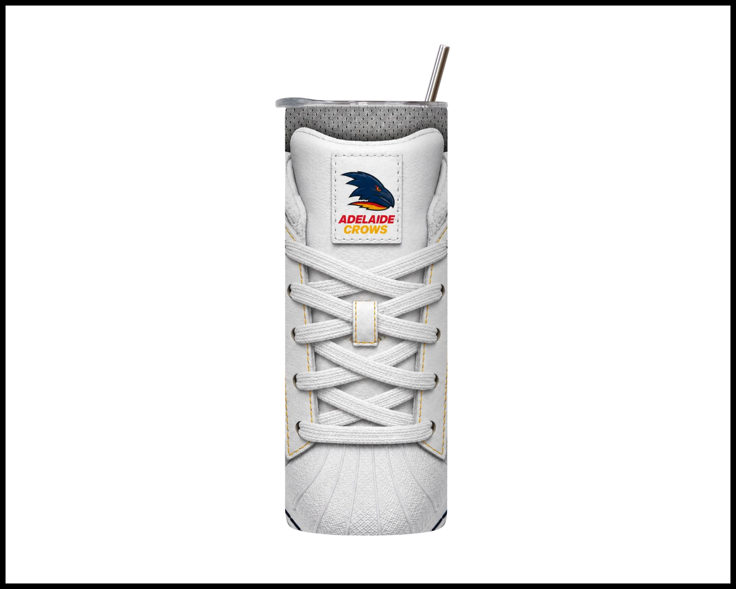 Stainless Steel Tumbler - Adelaide Crows Side-Stripe Shoe Inspired