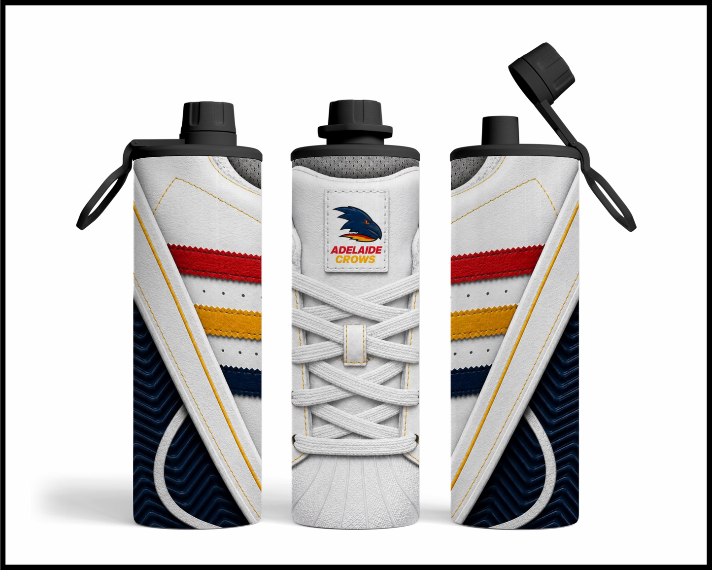 Stainless Steel Tumbler - Adelaide Crows Side-Stripe Shoe Inspired