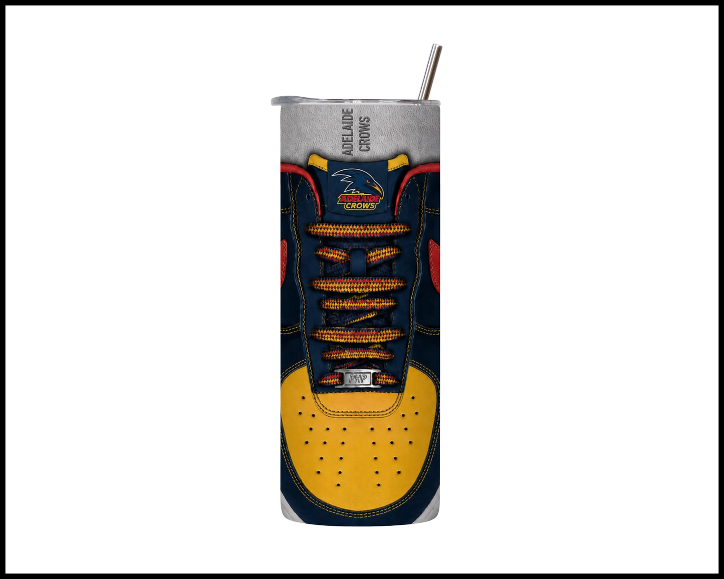 Stainless Steel Tumbler - Adelaide Crows Shoe Inspired 005