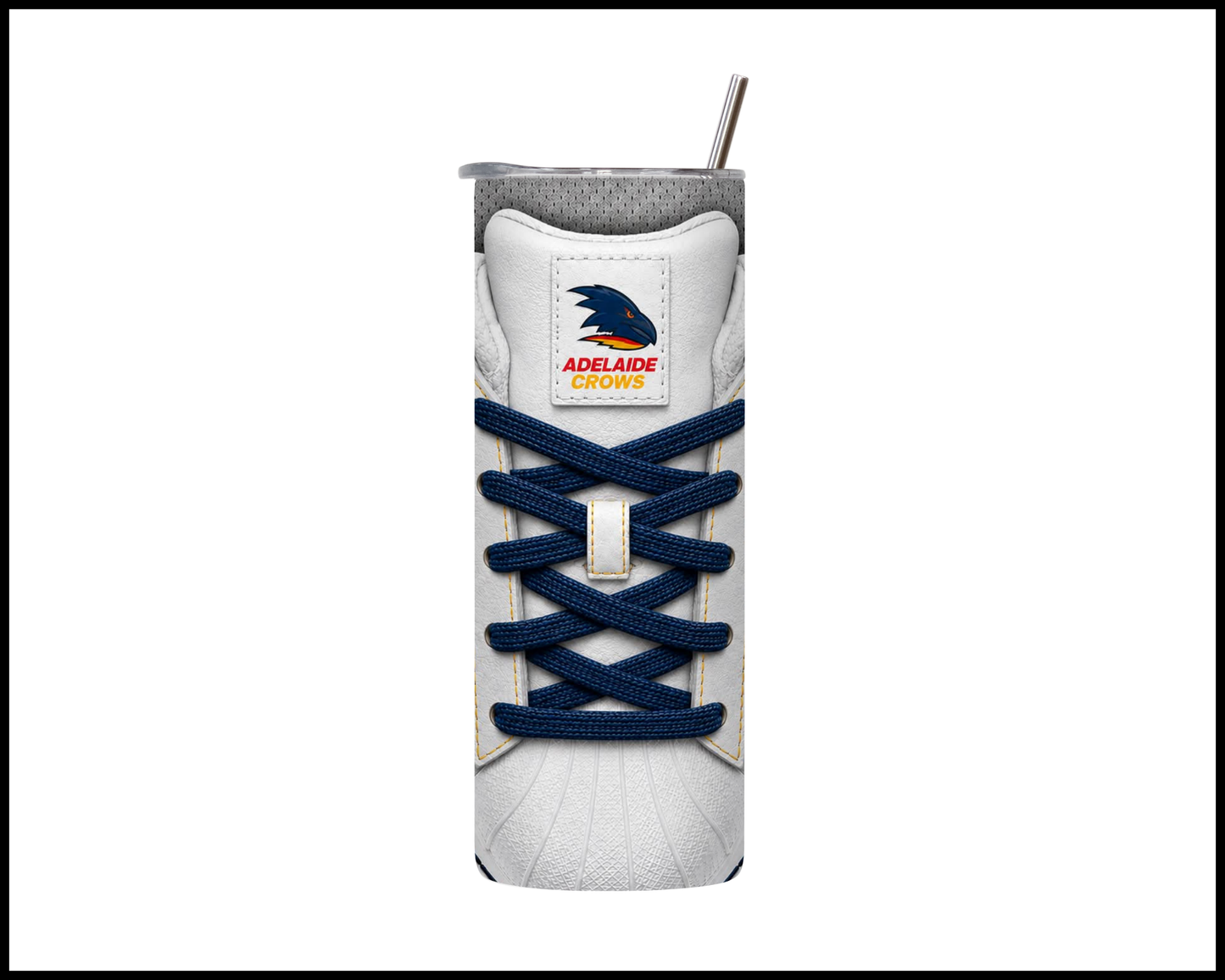Stainless Steel Tumbler - Adelaide Crows Side-Stripe Shoe Inspired