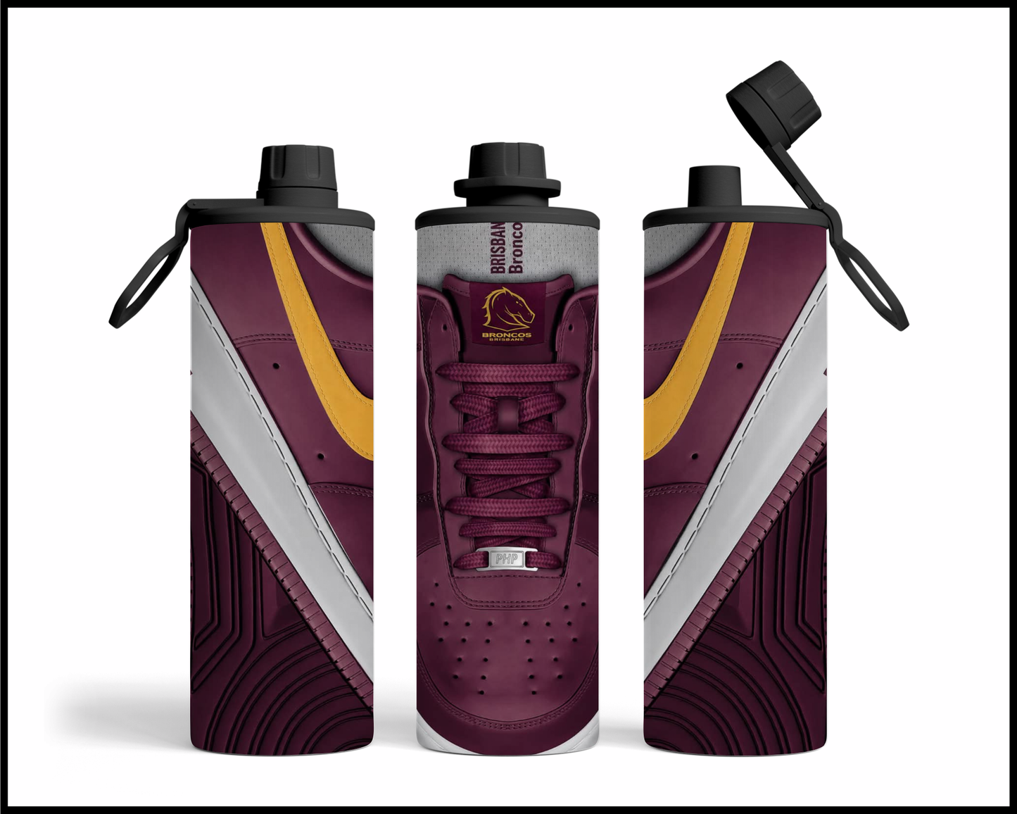 Stainless Steel Tumbler - Brisbane Broncos Shoe Inspired 007