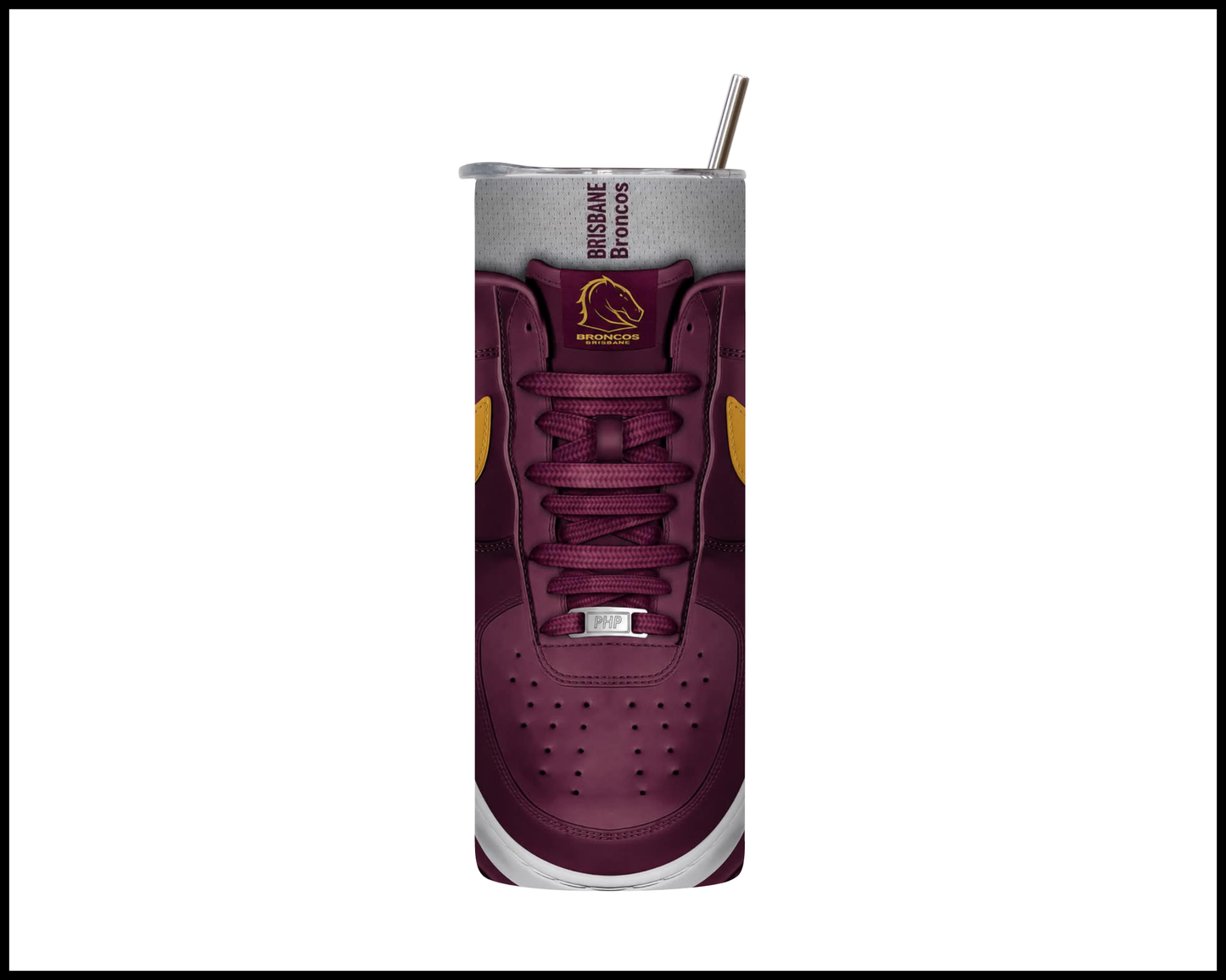 Stainless Steel Tumbler - Brisbane Broncos Shoe Inspired 007
