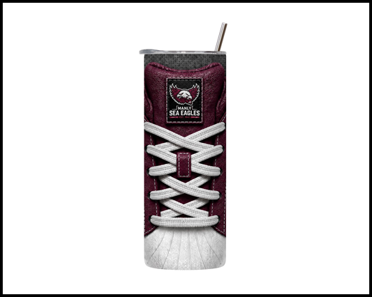 Stainless Steel Tumbler - Manly Sea Eagles Side-stripe Shoe