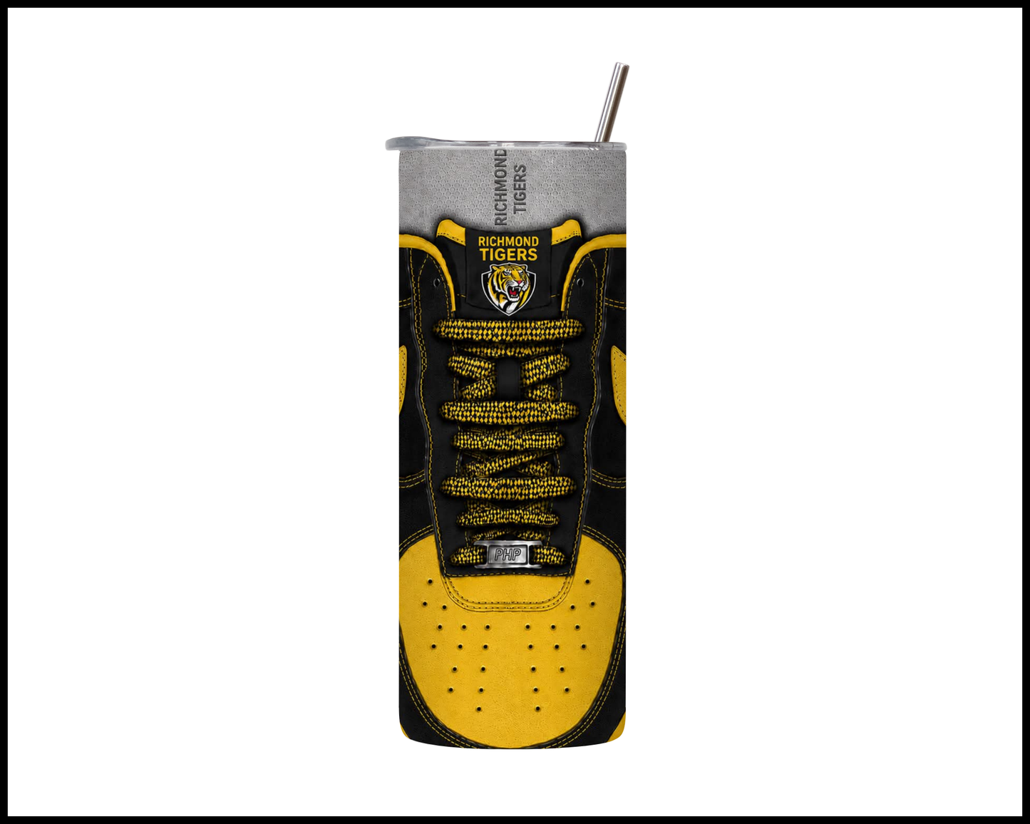Stainless Steel Tumbler -Richmond Tigers Shoe Inspired 010