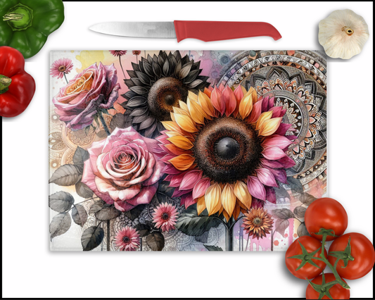 Mandala Floral (2) Sublimated Cutting Board (011)