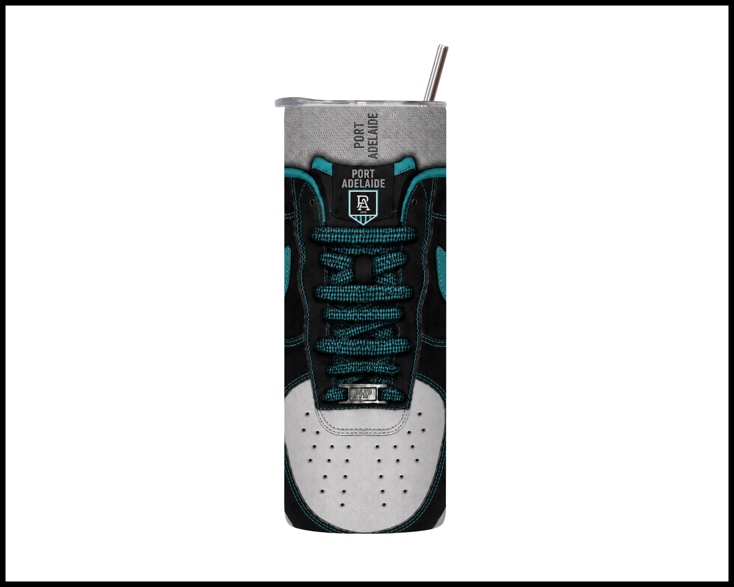 Stainless Steel Tumbler - Port Adelaide Shoe Inspired 011