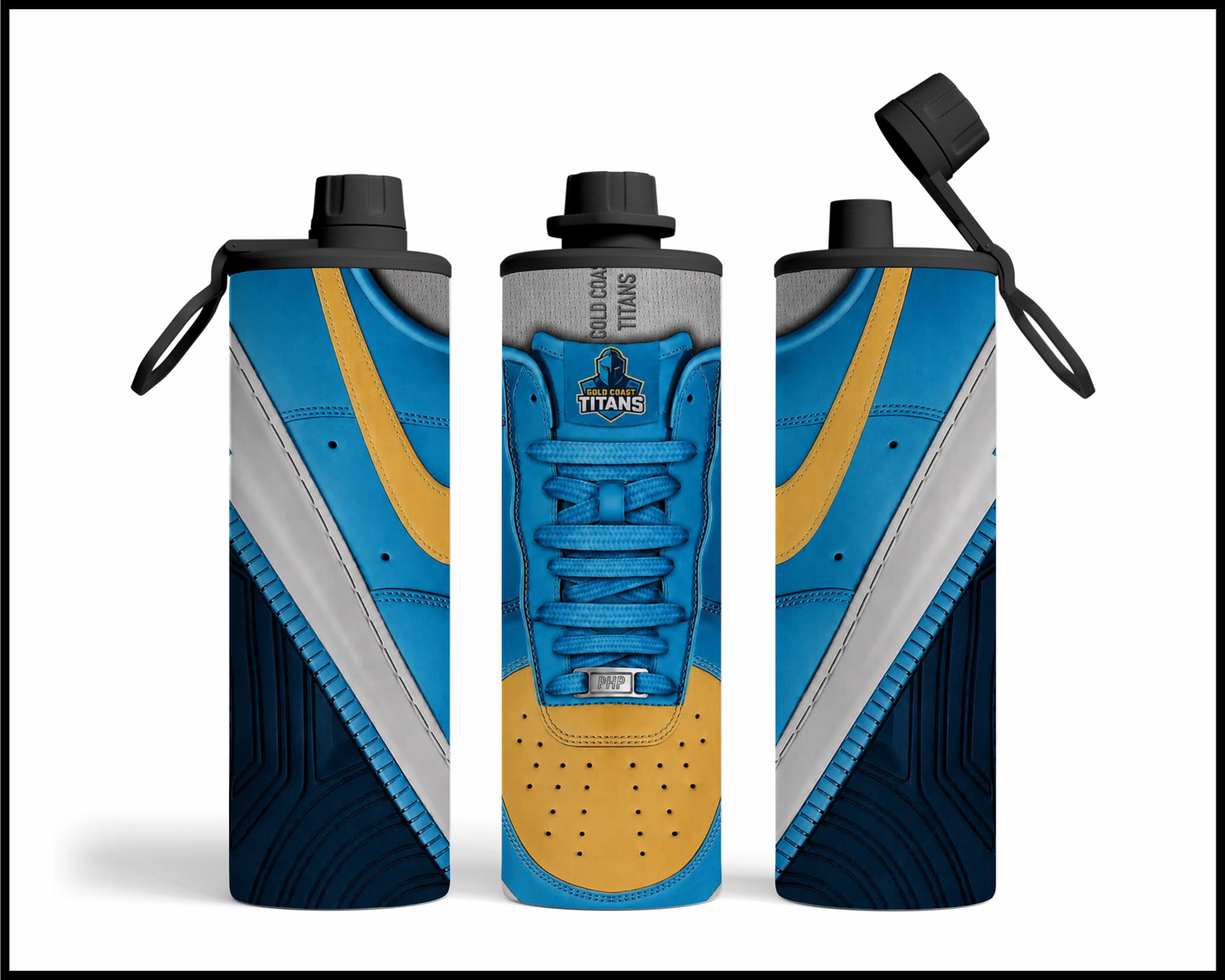 Stainless Steel Tumbler -Gold Coast Titans Shoe Inspired 012