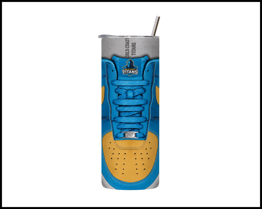 Stainless Steel Tumbler -Gold Coast Titans Shoe Inspired 012