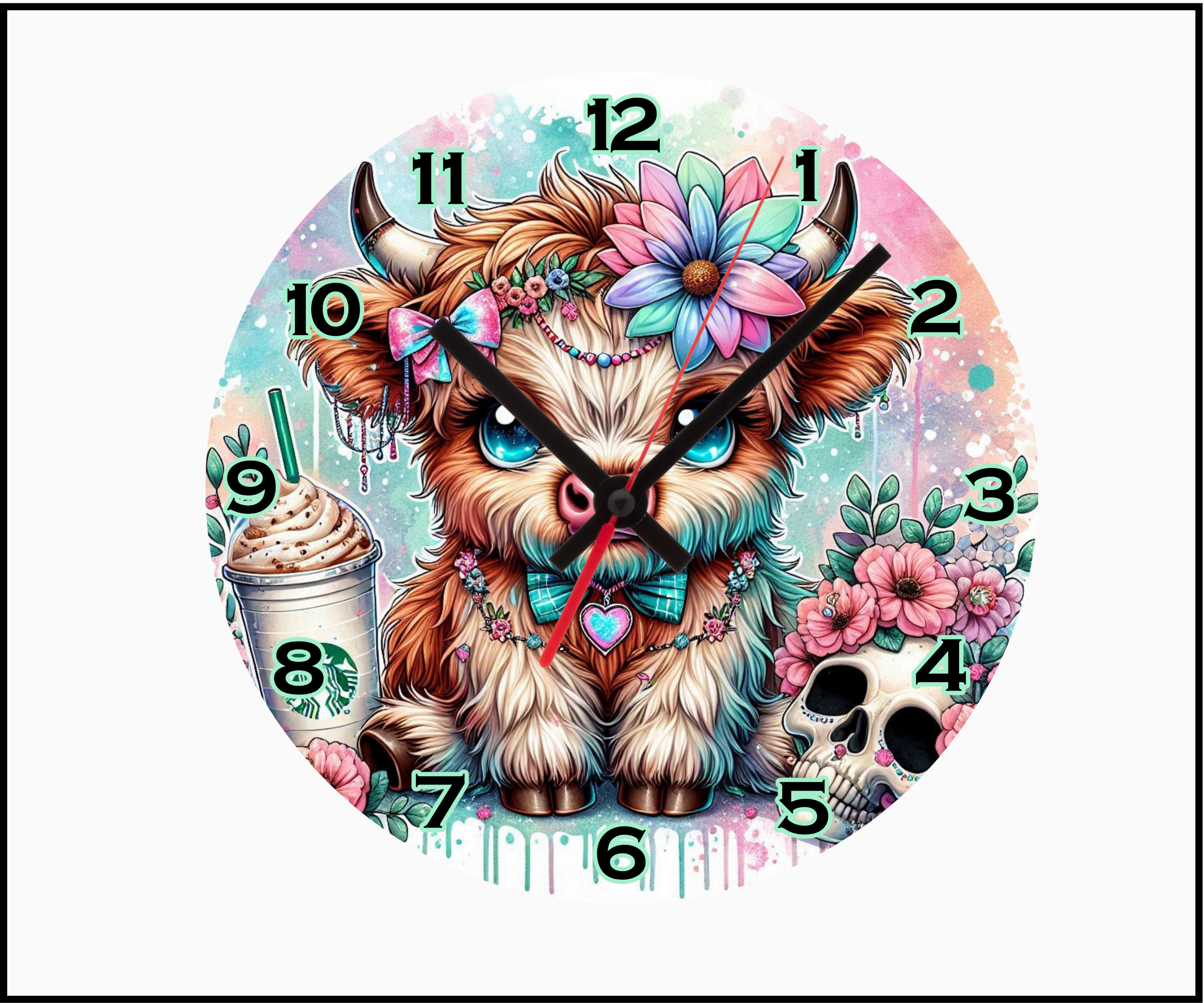 Baby Highlander and Skull Sublimated Clock (Round 016) – Soo Good Soapery