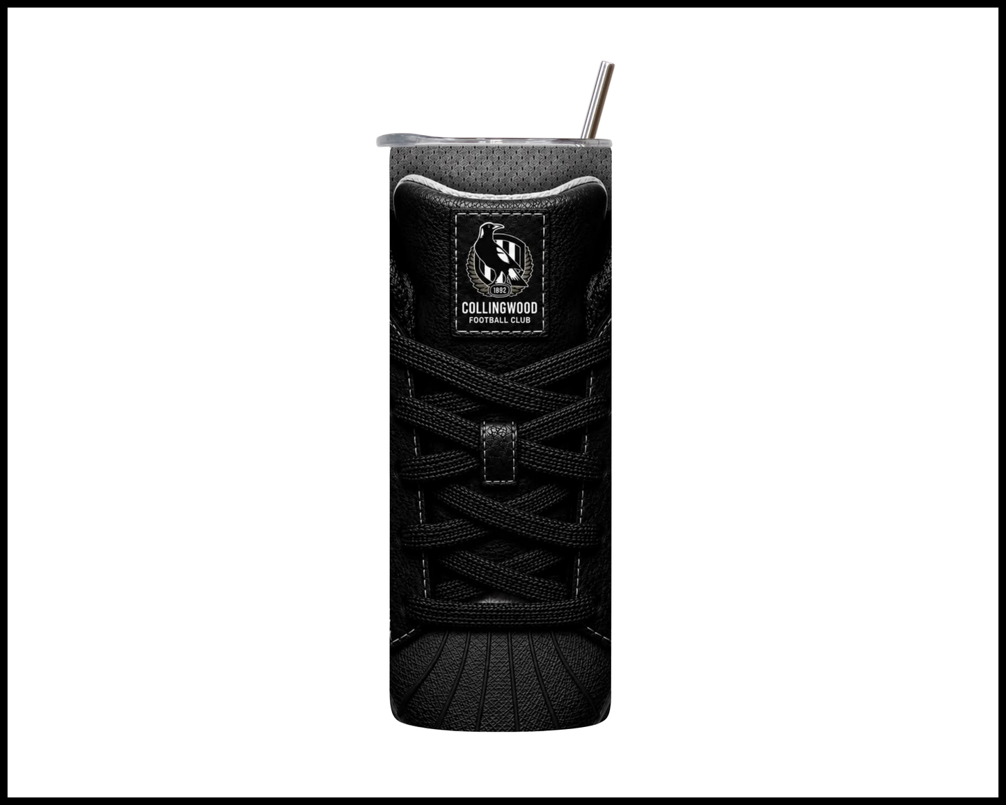 Stainless Steel Tumbler - Collingwood Side-Stripe Shoe Inspired