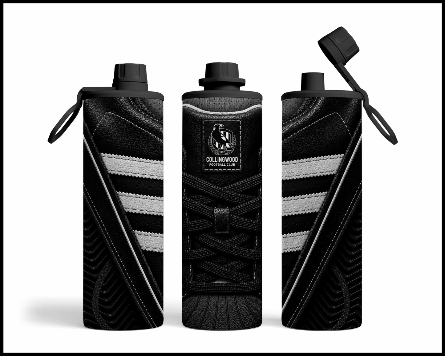 Stainless Steel Tumbler - Collingwood Side-Stripe Shoe Inspired