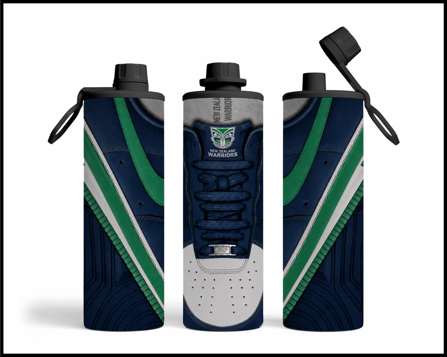 Stainless Steel Tumbler - New Zealand Warriors Shoe Inspired 016