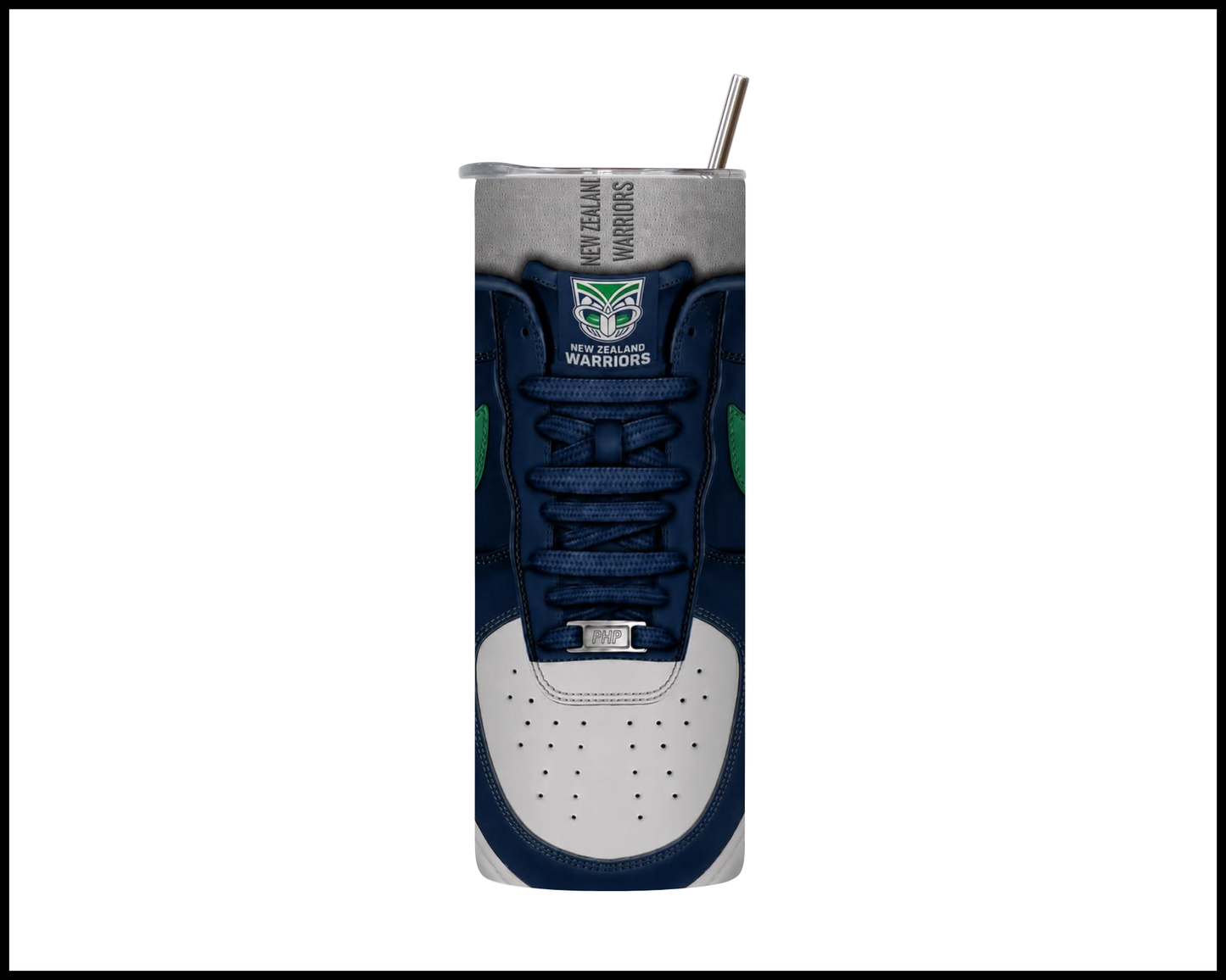 Stainless Steel Tumbler - New Zealand Warriors Shoe Inspired 016