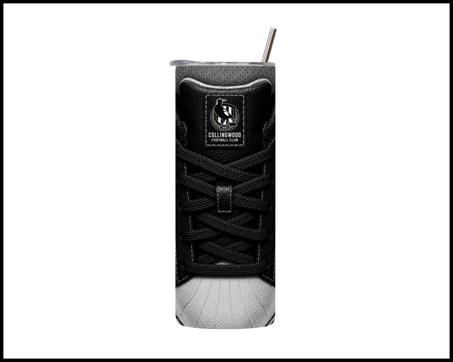 Stainless Steel Tumbler - Collingwood Side-Stripe Shoe Inspired