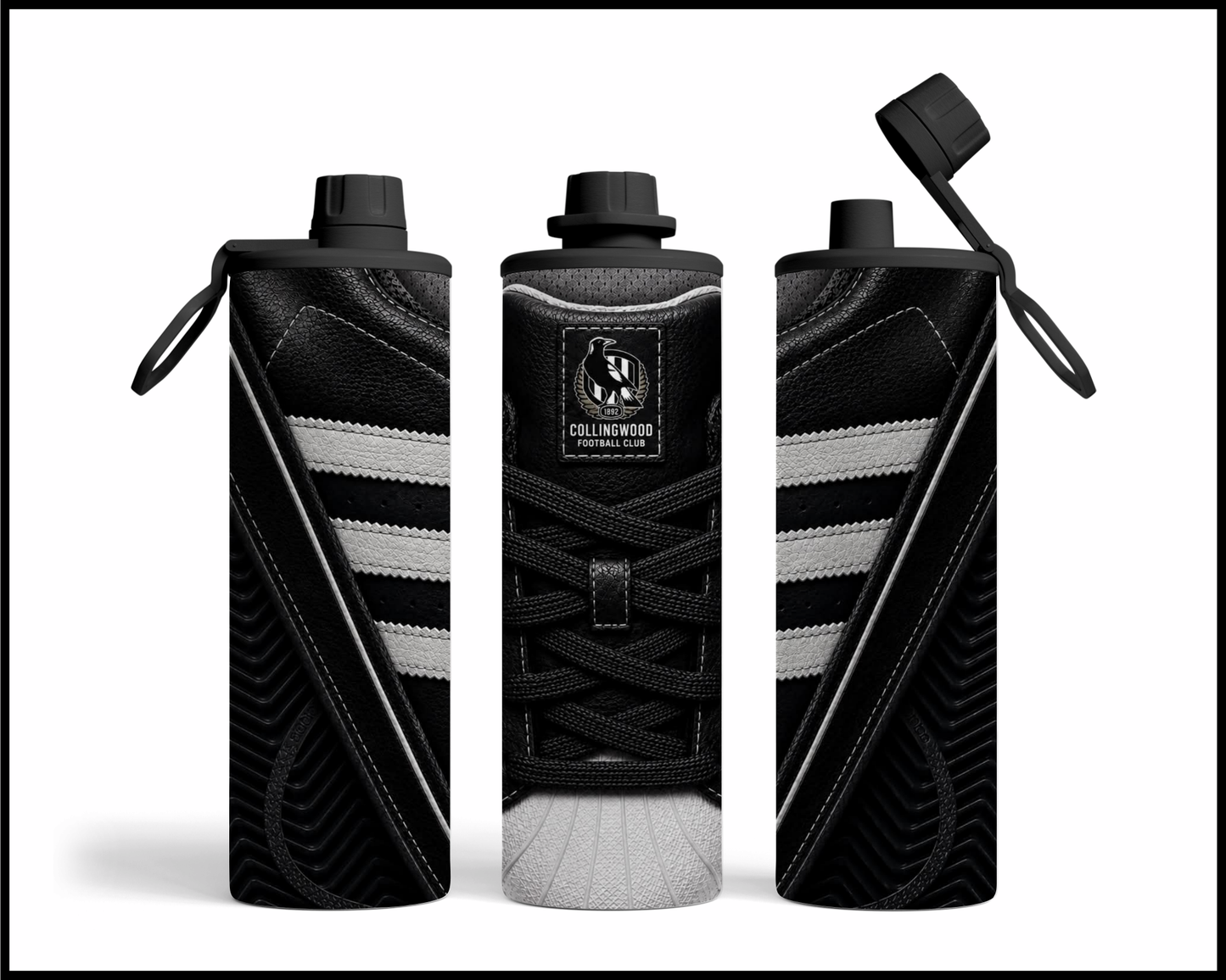 Stainless Steel Tumbler - Collingwood Side-Stripe Shoe Inspired