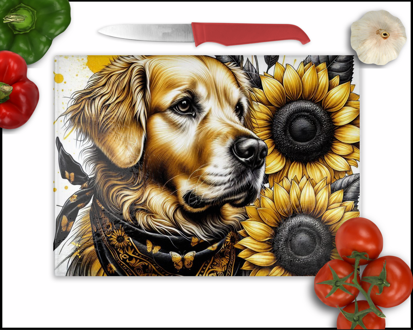 Golden Retriever Sublimated Cutting Board (017)