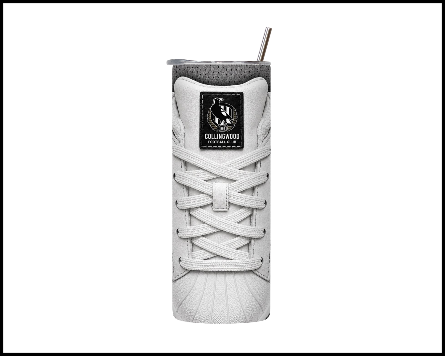 Stainless Steel Tumbler - Collingwood Side-Stripe Shoe Inspired