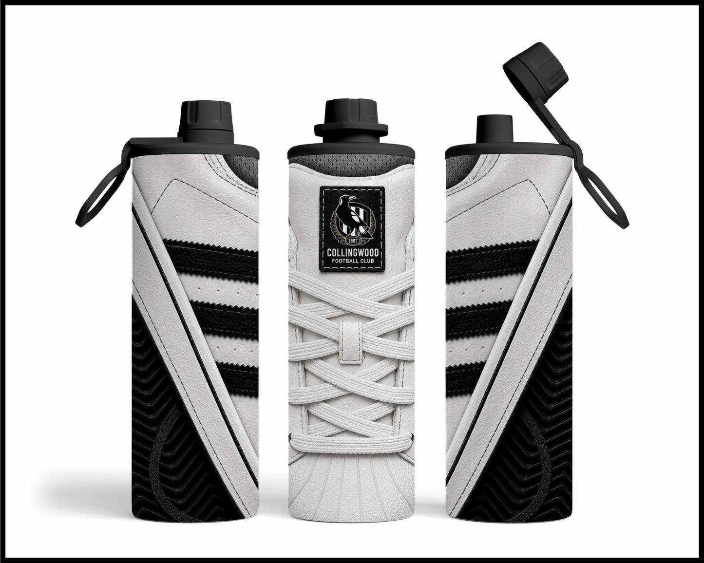 Stainless Steel Tumbler - Collingwood Side-Stripe Shoe Inspired