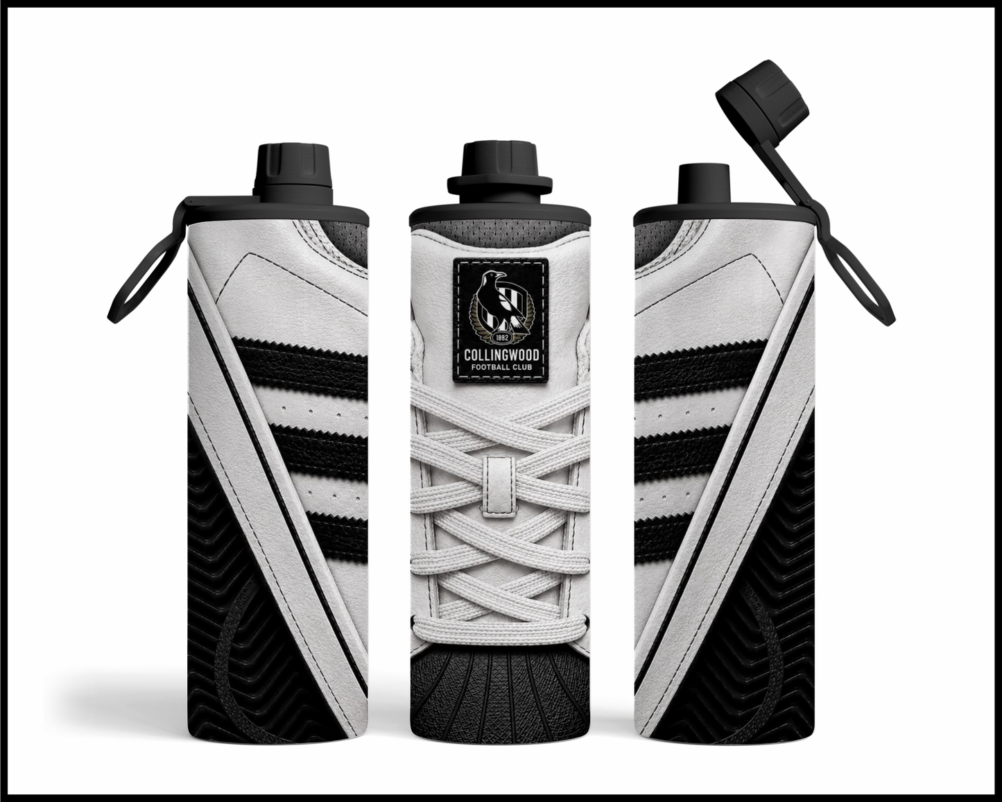 Stainless Steel Tumbler - Collingwood Side-Stripe Shoe Inspired