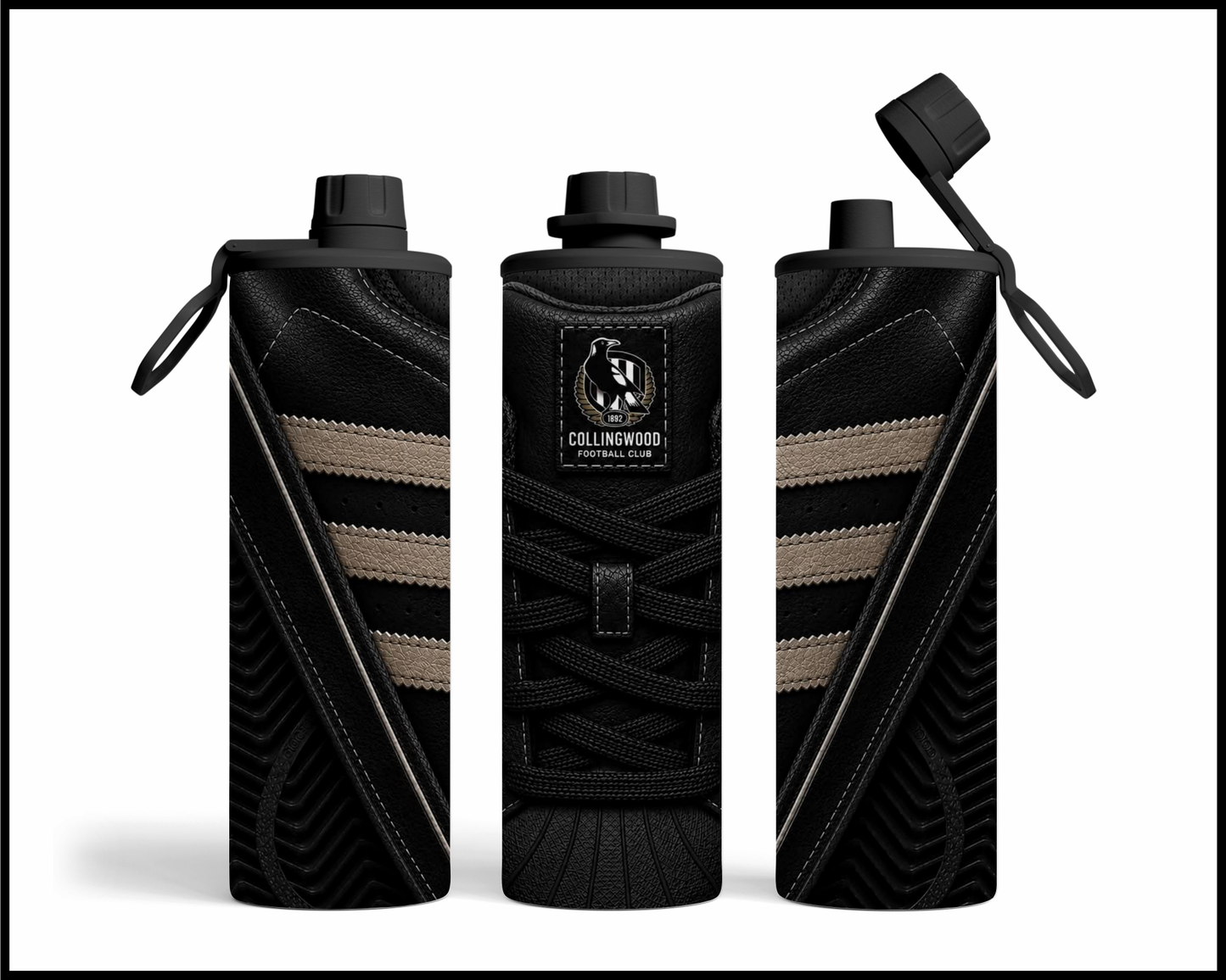 Stainless Steel Tumbler - Collingwood Side-Stripe Shoe Inspired
