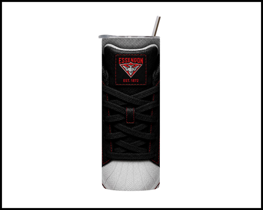 Stainless Steel Tumbler - Essendon Side-Stripe Shoe Inspired