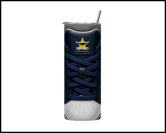 Stainless Steel Tumbler - North Queensland Cowboys Side-stripe Shoe Inspired