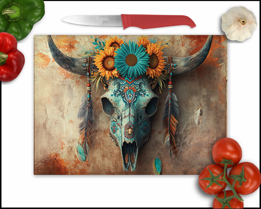 Bull Skull Sublimated Cutting Board (023)