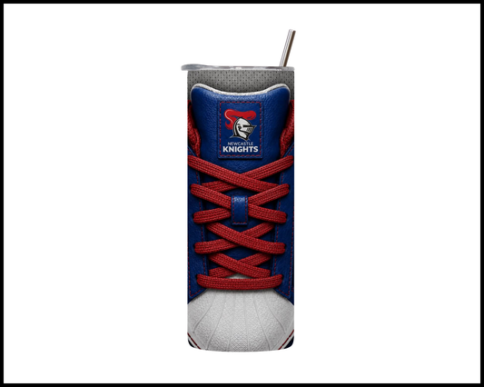 Stainless Steel Tumbler - Newcastle Knights Side-stripe Shoe Inspired
