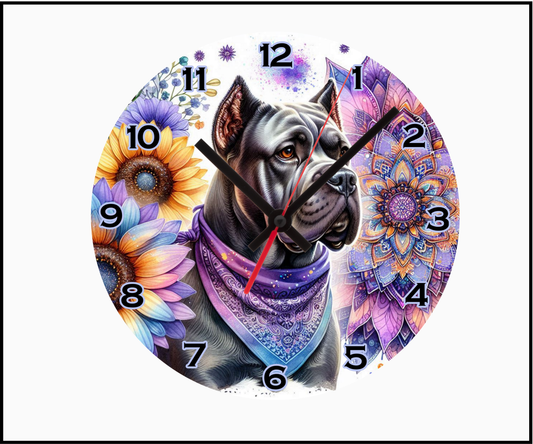 American Pittbull Sublimated Clock (Round 026)